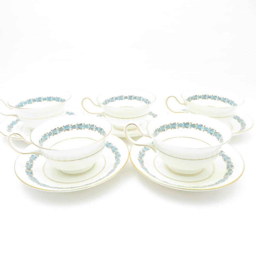 WEDGWOOD ウェッジウッド アップルドア ティーカップ＆ソーサー 5客 セット ピオニー 金彩 黒壺 紅茶 英国 SU10844U1_1