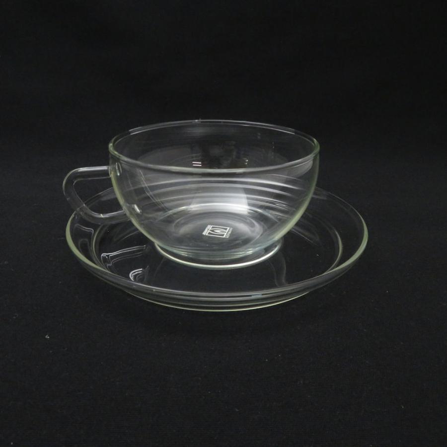 美品 JENAER GLAS イエナグラス カップ＆ソーサー 2客 耐熱ガラス ペア