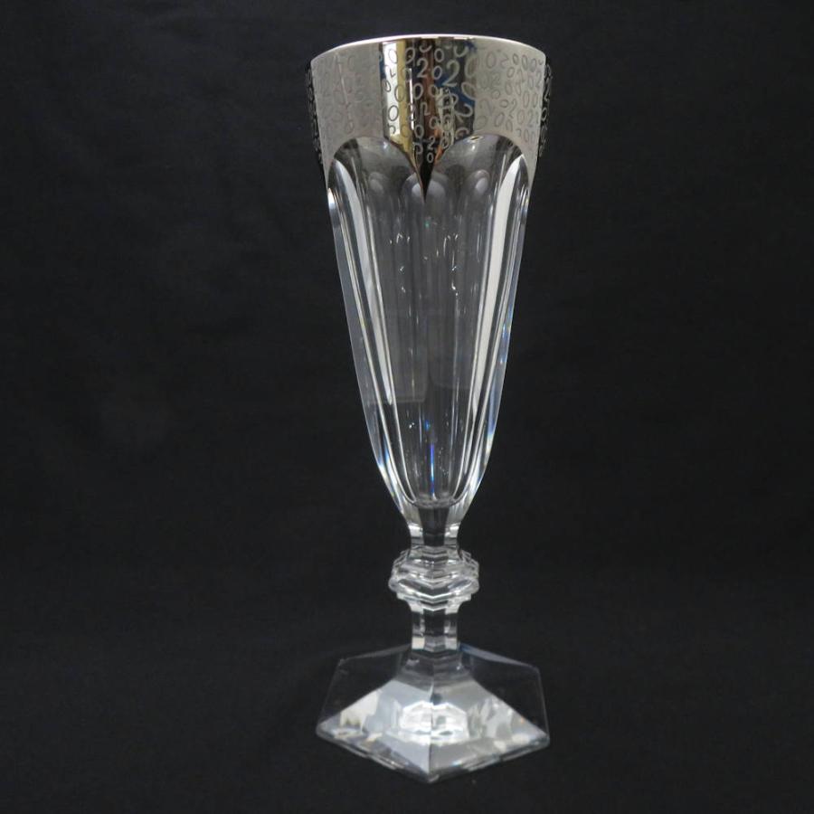 美品 Baccarat バカラ フルート アルクール 405/2000 フラワーベース 1点 クリスタル プラチナ彩 2000個限定 H32 花瓶 レア 希少 SU13070Z バカラ（Baccarat） 美品 フルート アルクール 405/2000 フラワー