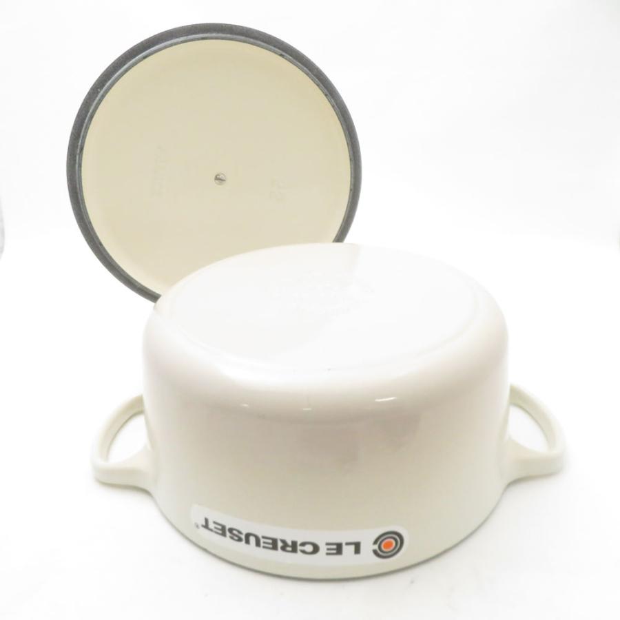 Le Creuset ルクルーゼ シグニチャー ココットロンド シルバーツマミ 両手鍋 鋳物ホーロー 22cm メレンゲ 3.3L 料理 調理器具 SU13680Zの画像