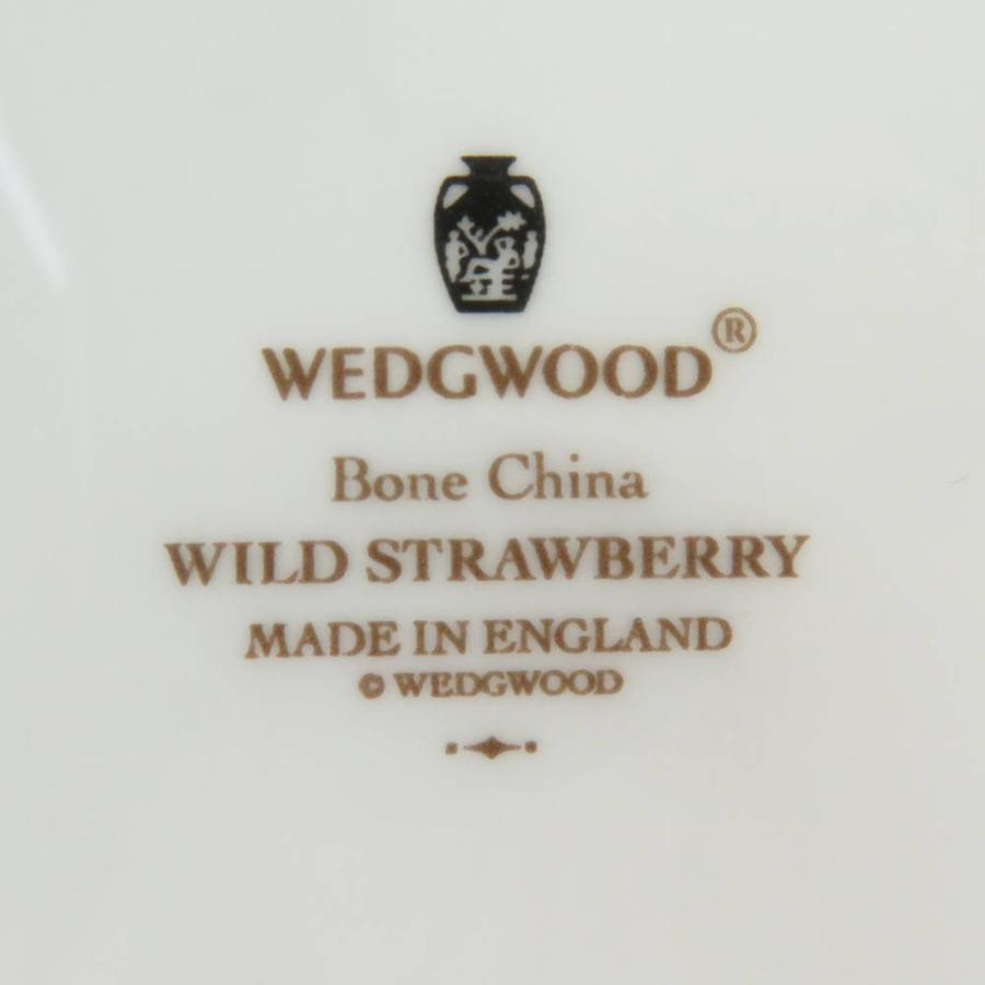 美品 WEDGWOOD ウェッジウッド ワイルドストロベリー フルリム グリーン 中皿 2枚 ペア 20cmプレート アクセント 金彩 廃盤 SU5947D｜uru-uru｜04