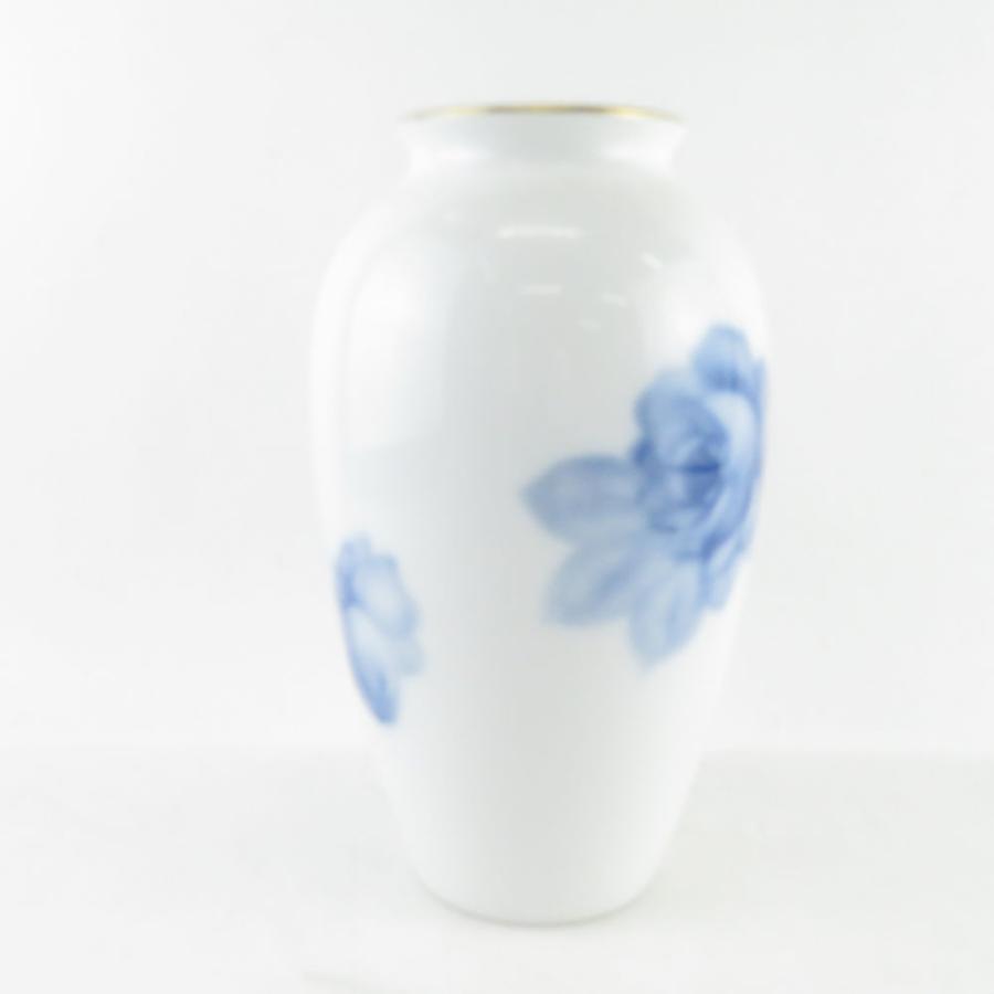 難有 OKURA 大倉陶園 ブルーローズ 花瓶 フラワーベース H23 青バラ 花器 花入 SU6103F｜uru-uru｜02