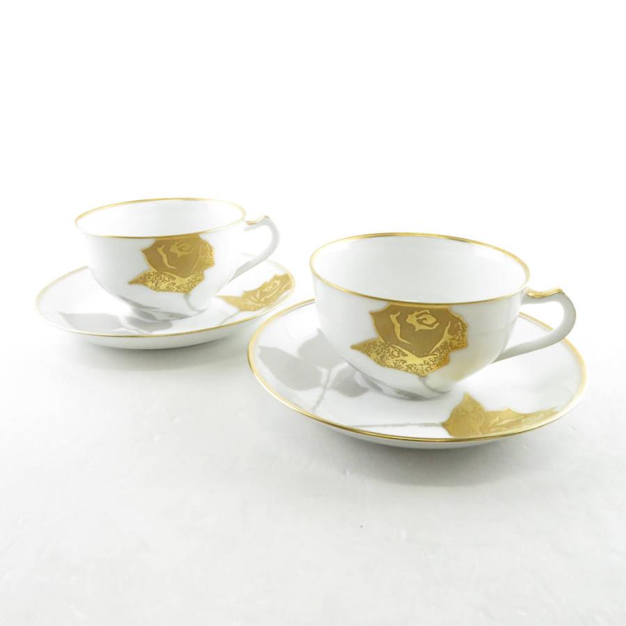 大倉陶園 染付金彩 コーヒーカップ＆ソーサー 2種2客 V R7186 大倉陶園