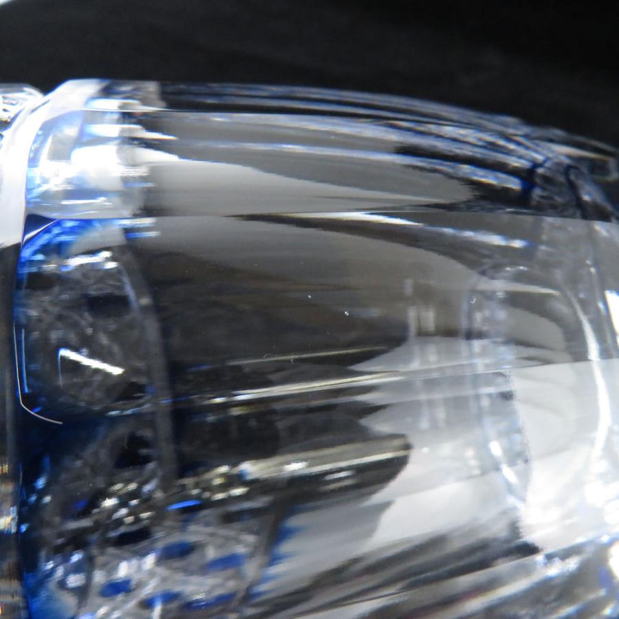 KAGAMI 未使用 カガミクリスタル 笹っ葉に八角籠目紋 花瓶 江戸切子  