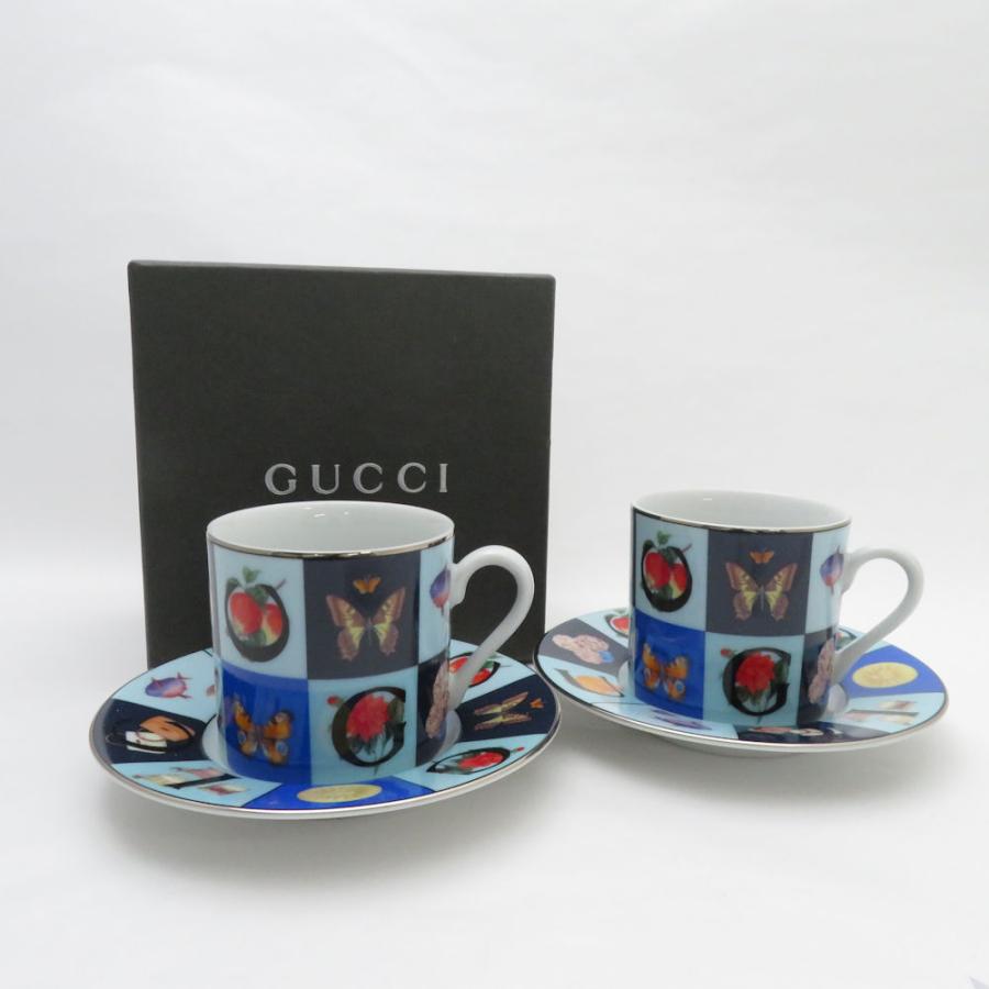美品 GUCCI グッチ Guccissimo グッチシモ デミタスカップ＆ソーサー 2 