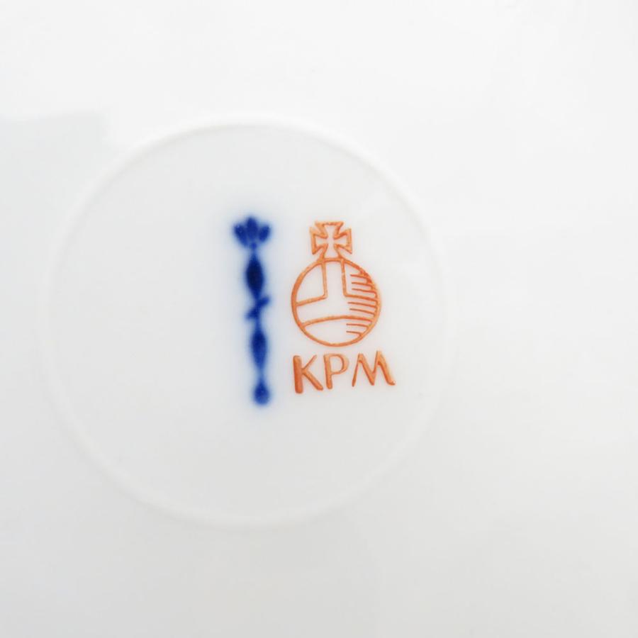 美品 KPM BERLIN KPMベルリン ロカイユ フラワーブーケ 中皿 19cmプレート 花 蝶 金彩 ケーキ デザート SU8312Uの画像