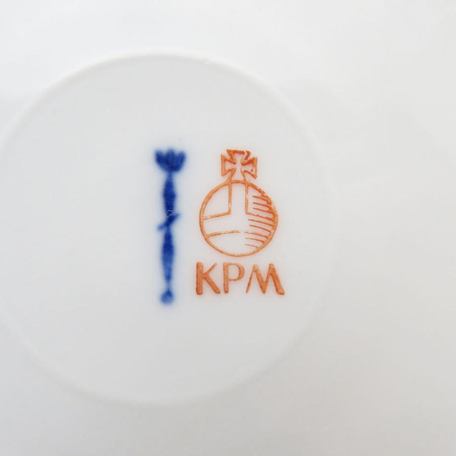 美品 KPM BERLIN KPMベルリン ロカイユ フラワーブーケ 中皿 19cmプレート 花 蝶 金彩 ケーキ デザート SU8315Uの画像