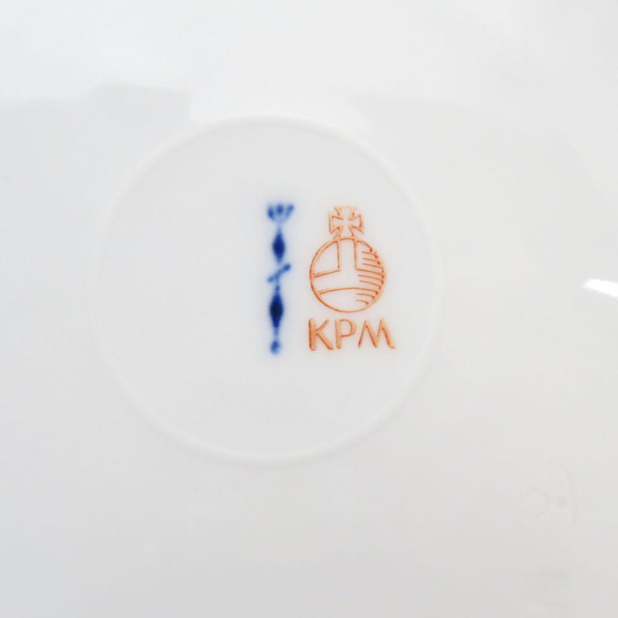 美品 KPM BERLIN KPMベルリン ロカイユ フラワーブーケ 中皿 19cmプレート 花 蝶 金彩 ケーキ デザート SU8317Uの画像