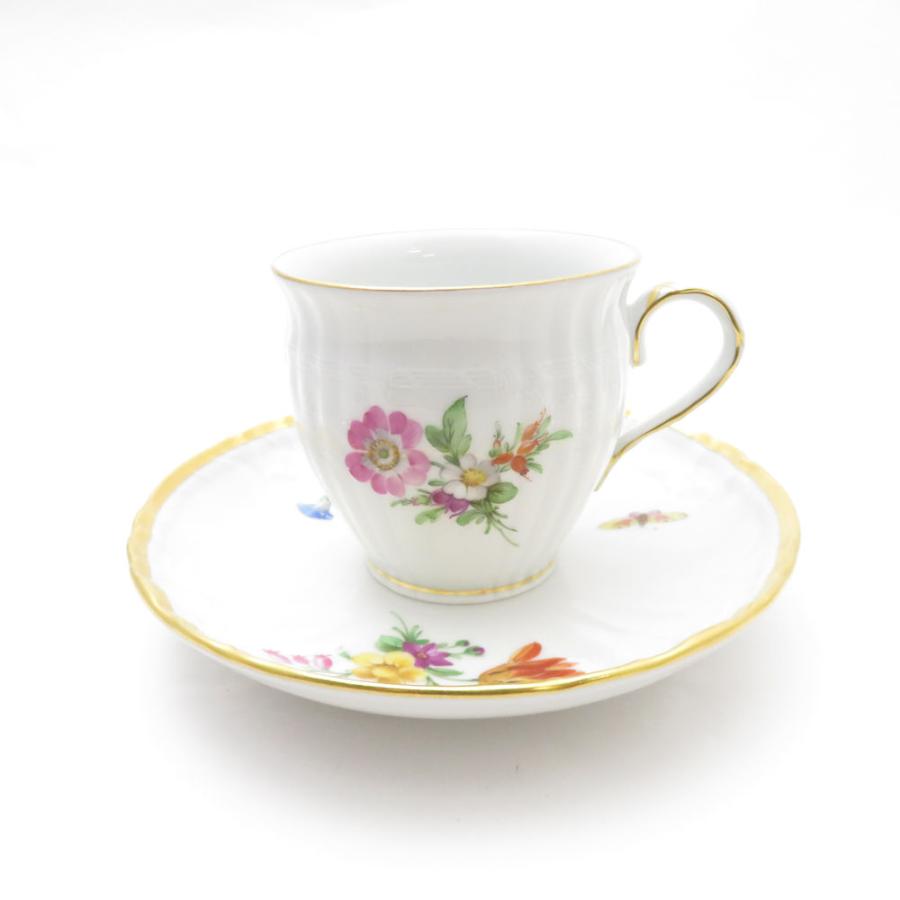 美品 KPM BERLIN KPMベルリン ロカイユ フラワーブーケ コーヒーカップ＆ソーサー 珈琲 花 蝶 金彩 SU8336U 美品 KPM BERLIN KPMベルリン ロカイユ フラワーブーケ コーヒーカップ