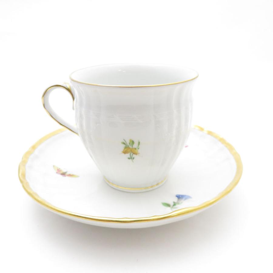 美品 KPM BERLIN KPMベルリン ロカイユ フラワーブーケ コーヒーカップ