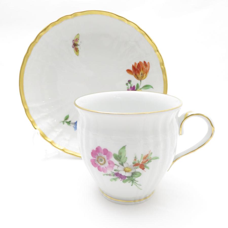 美品 KPM BERLIN KPMベルリン ロカイユ フラワーブーケ コーヒーカップ 