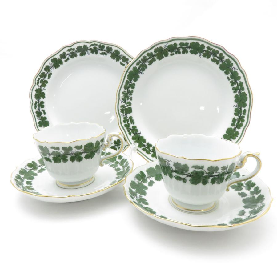 マイセン 美品 MEISSEN ワインリーフ カップ&ソーサー 中皿 4点 マイセン 美品 MEISSEN ワインリーフ カップ&ソーサー 中皿 4点