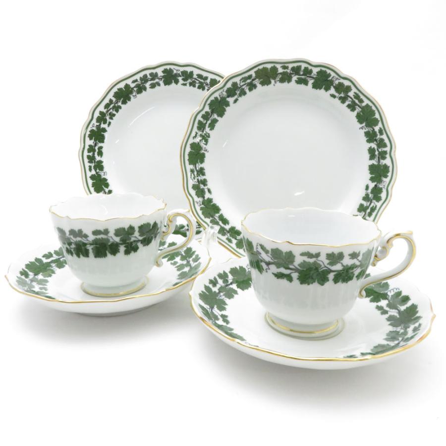 美品 MEISSEN マイセン ワインリーフ カップ&ソーサー 中皿 4点 美品 MEISSEN マイセン ワインリーフ カップ&ソーサー 中皿 4点