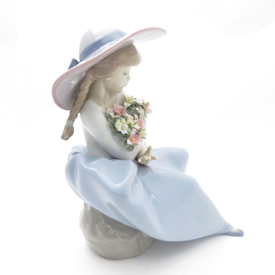美品 LLADRO リヤドロ 5862 花の香りに包まれて フィギュリン 少女 