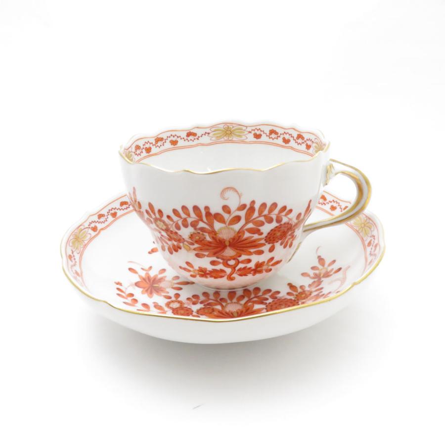 マイセン 美品 MEISSEN 赤のインド文様(351510)572/562 カップ マイセン 美品 MEISSEN 赤のインド文様(351510)572/562 カップ