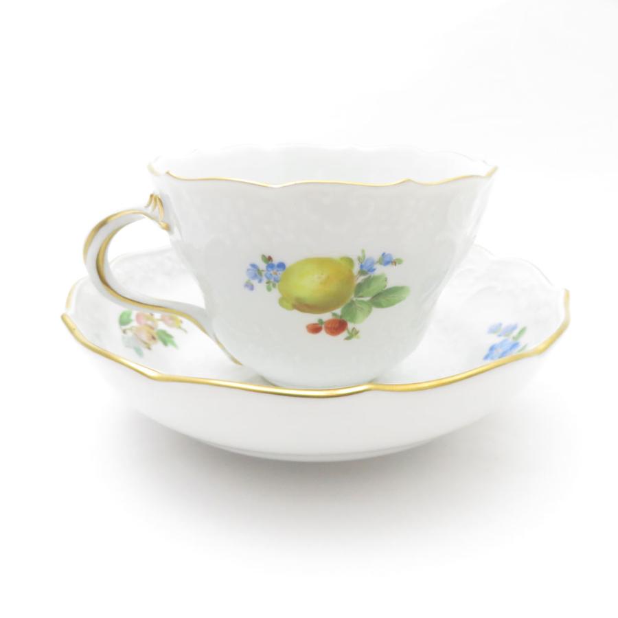 マイセン 美品 MEISSEN 果物文様 (240210)3562 カップ＆ソーサー
