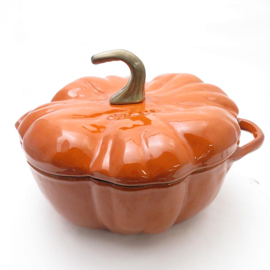 美品 STAUB ストウブ パンプキン ココット 両手鍋 鋳物ホーロー 24cm 