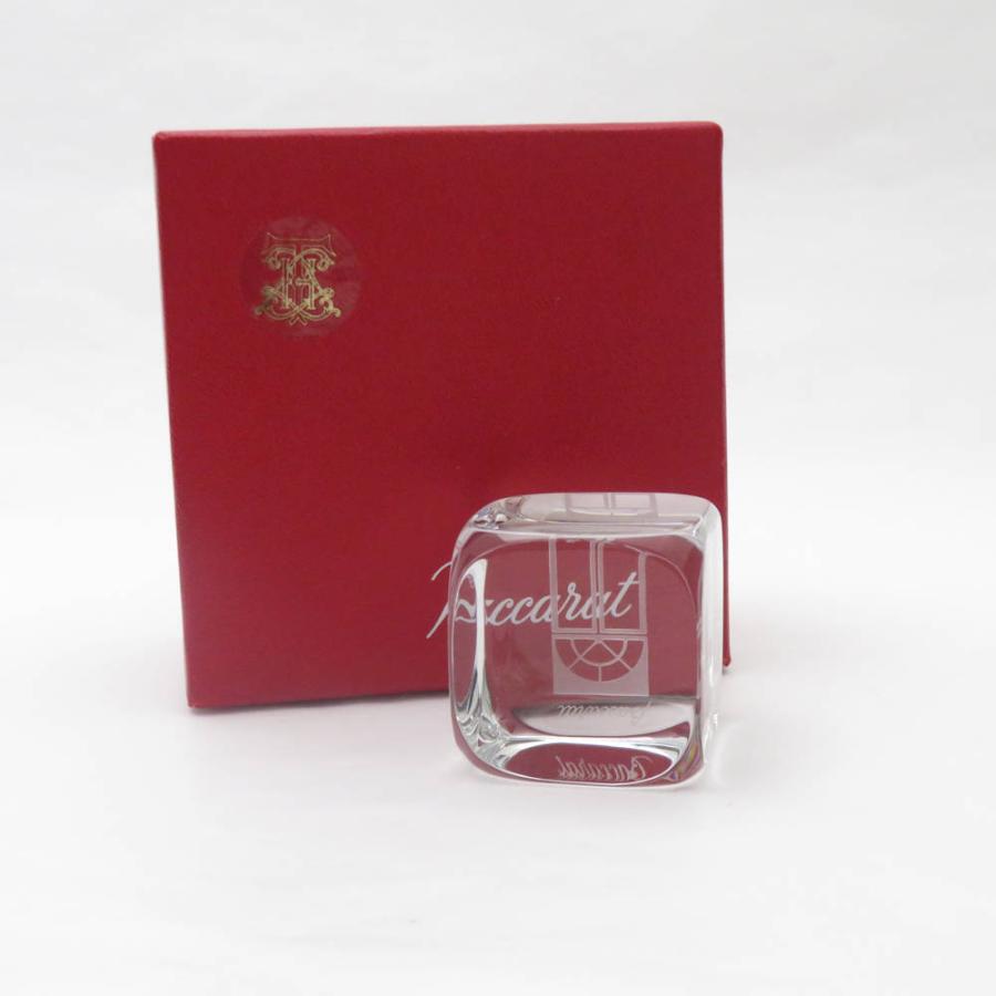 美品 Baccarat バカラ キューブ ペーパーウェイト 1点 クリスタル 