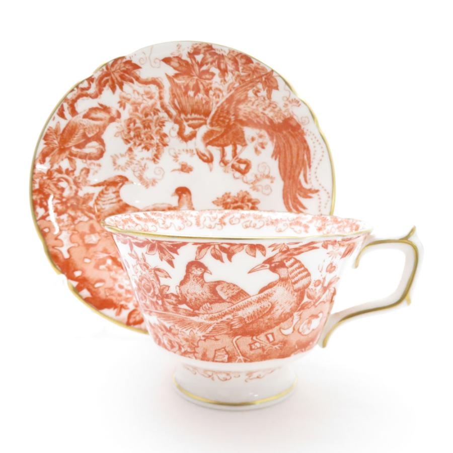 美品  Crown Derby ロイヤルクラウンダービー Red Aves エイビスレッド ティーカップ＆ソーサー レア 希少 SY10646P Royal Crown Derby 美品 ロイヤルクラウンダービー Red Aves