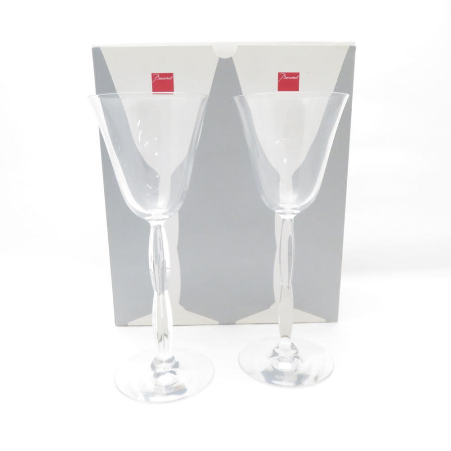 バカラ 美品 Baccarat オンド ワイングラス 2客 クリスタル ペア 