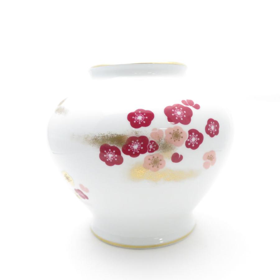 希少　OKURA CHINA 大倉陶園　花瓶　床の間　置物　お花　赤 大倉陶園 美品 OKURA 梅 花瓶 花びん ベース フラワー 置物 SY11027B2