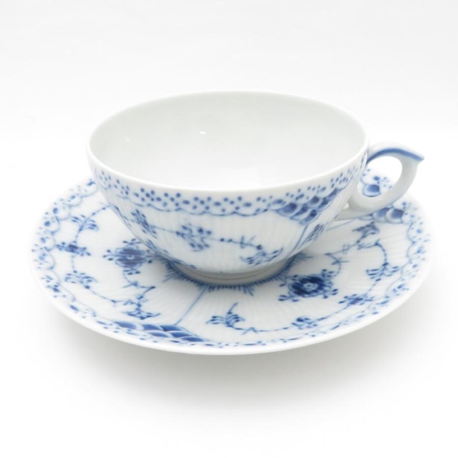 美品　ロイヤルコペンハーゲン　カップ＆ソーサー　3客　ハーフレース ROYAL COPENHAGEN 美品 ロイヤルコペンハーゲン ブルー
