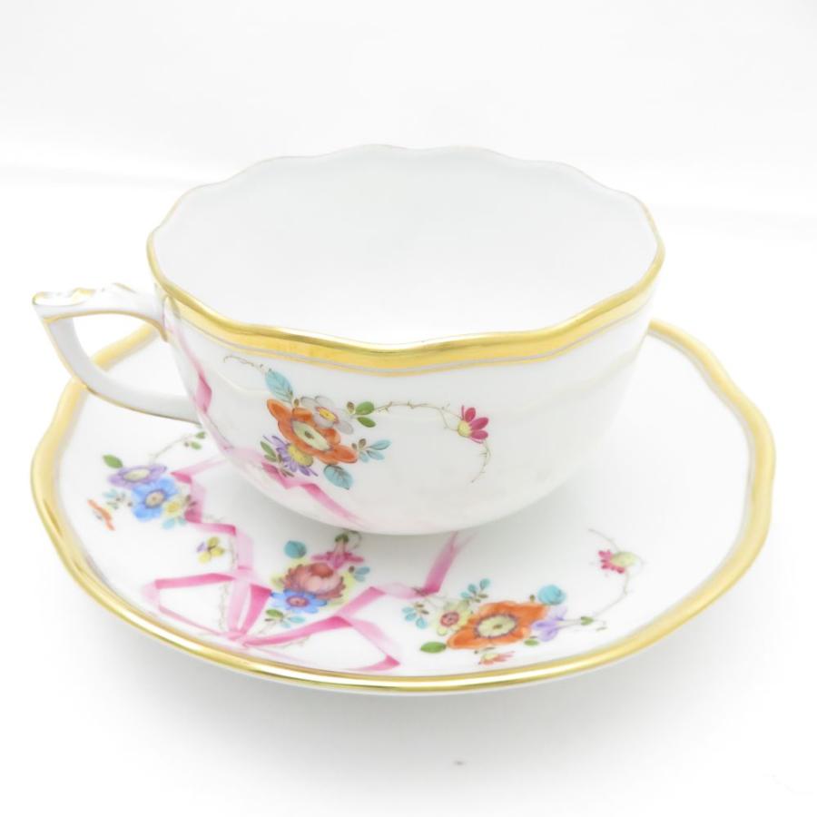 Herend - 美品 Herend ヘレンド 地中海の庭 JM ティーカップ＆ソーサー レア 希少 花 鳥 SY11553G2 ヘレンド 美品 Herend 地中海の庭 JM ティーカップ＆ソーサー