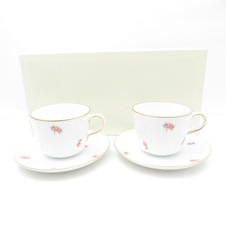 【未使用品】大倉陶園 ペアカップ&ソーサー 小花モーニング 大倉陶園 美品 OKURA 小花 モーニングカップ＆ソーサー 2客 ペア