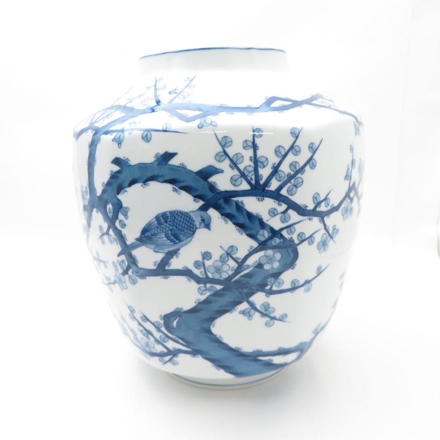 美品 有田焼 視行窯 花瓶 梅鳥 花びん オブジェ インテリア SY12152Z