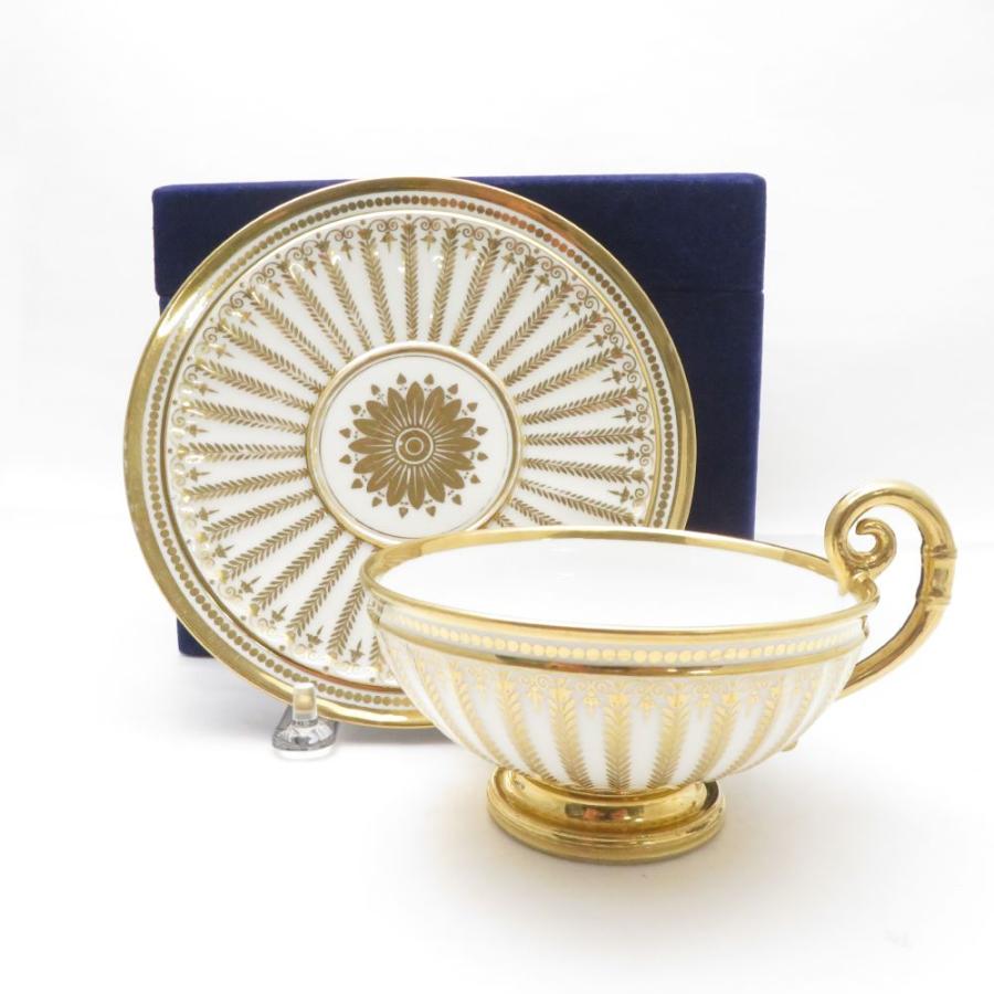 Sèvres セーヴル 金彩 小皿 アンティーク 美品 SEVRES セーブル 金彩ストライプアンピール様式 1824〜30年