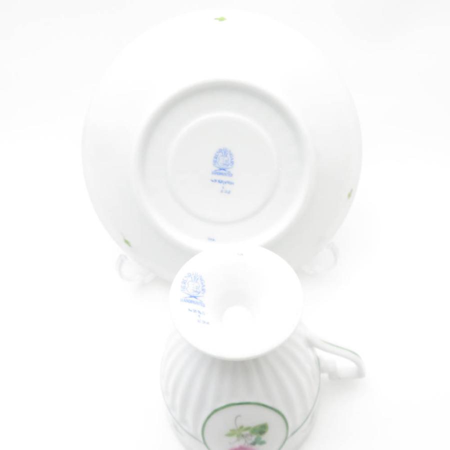美品 Herend ヘレンド ウィーンの薔薇 4985 VRH アンピールカップ＆ソーサー 1客 バラ チョコレート レア 希少 SY12584H1 ヘレンド（HEREND） 美品 ウィーンの薔薇 4985 VRH アンピールカップ