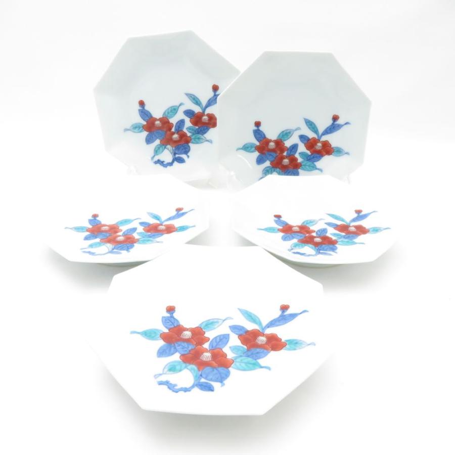 美品 今泉今右衛門 八角皿 5枚 13cmプレート 小皿 セット SY12674D1