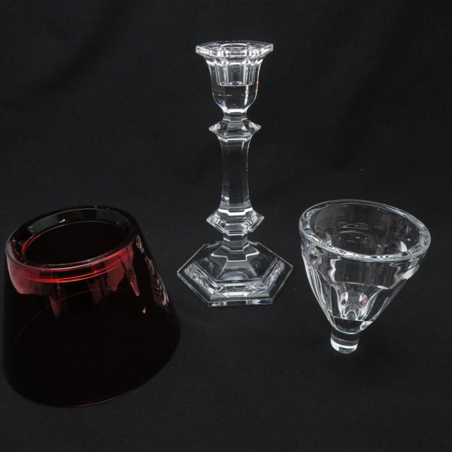 【Baccarat(バカラ)】キャンドルスタンド　正規品　クリスタル　置物 バカラ（Baccarat） アワファイヤー キャンドルスタンド 1点
