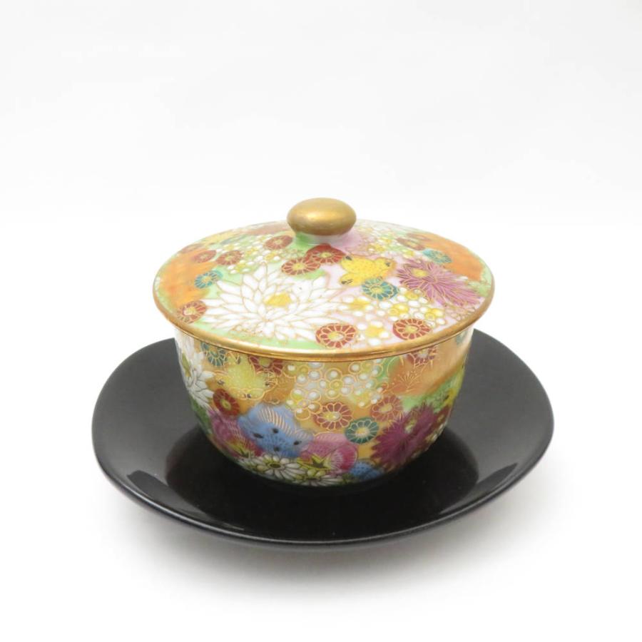 九谷焼 光峰 金花詰 急須 蓋付き湯呑 6点 茶器揃 セット SY13097R1