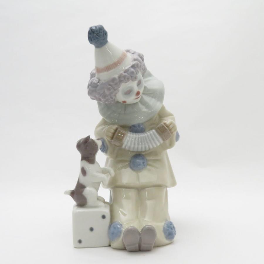 美品 LLADRO リヤドロ 5279「アコーディオンを持つピエロ」 フィギュ  