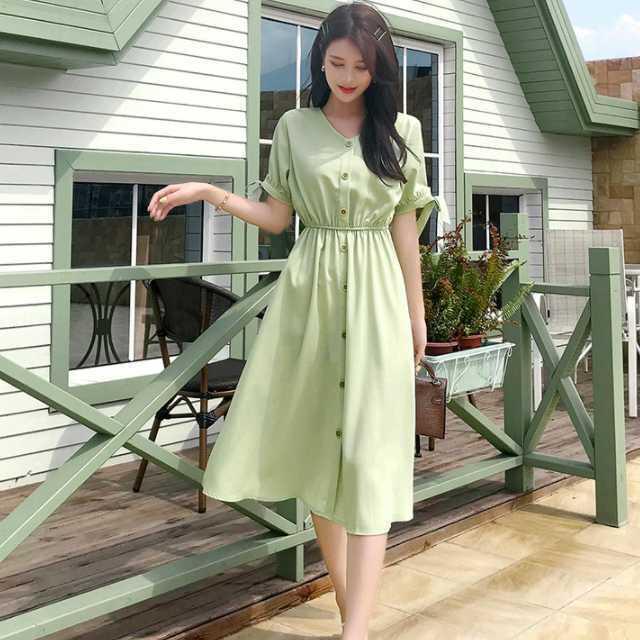 フレアワンピース ワンピース Aラインワンピース オフィスカジュアル 上品 きれいめ 通勤 レディース 半袖 フレアスカート キレセク Op Kn 0047 Urubei 通販 Yahoo ショッピング