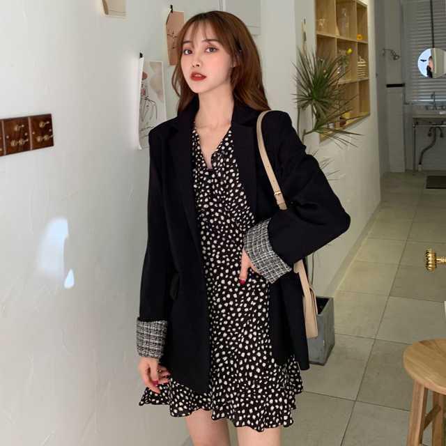 セットアップ 大きいサイズ ワンピース ジャケット レディース 軽やか 長袖 Vネック フレアスカート きれいめ クール 甘辛 甘辛コーデ 春 秋 冬 Op Tkk 0623 Urubei 通販 Yahoo ショッピング