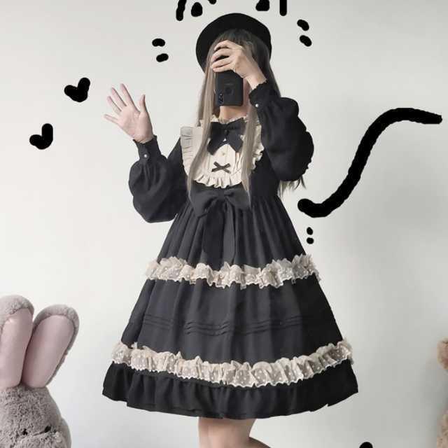 東京古着 BODYLINE クラシカル 甘ロリ ロリータワンピース2点セット M 3点セット ロリータワンピース キャミワンピース ロリータ衣装