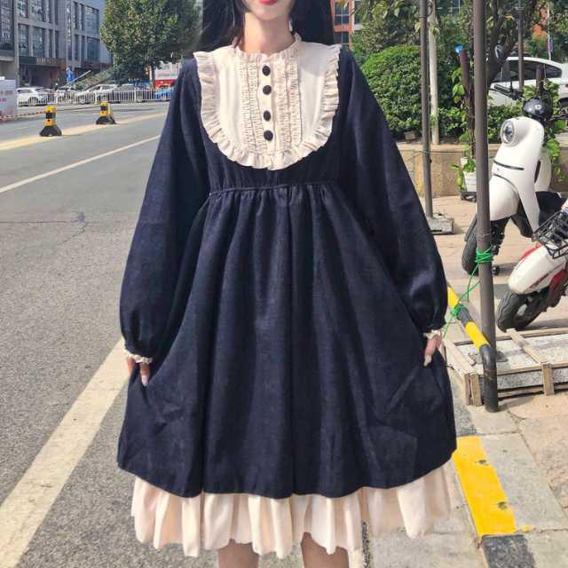 全2色 ワンピース ロリータ ロリータワンピース 甘ロリ カジュロリ レディース レース キュート クラシカル ミディアム丈 膝上 長袖 夢かわ Op Tkk 0704 Urubei 通販 Yahoo ショッピング