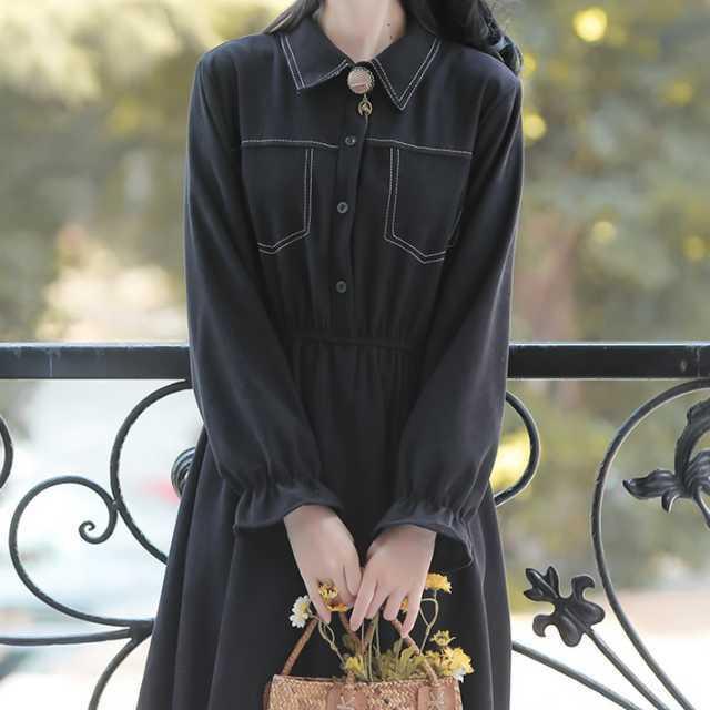 全2色 ワンピース レトロワンピース クラシカルワンピ レディース 秋冬ワンピース ワンピース クラシカル ミディ丈 長袖 カワイイ 通勤 通学 ロマ Op Tkk 0774 Urubei 通販 Yahoo ショッピング