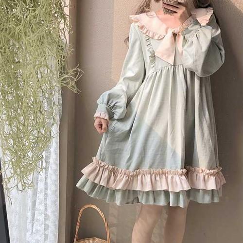 甘ロリ ロリィタ ゆめかわ 病みかわ ロリータ 森ガール セーラーワンピース ロリータドレス 袖コンシャス 長袖 フリル パステル ゴスロリ ゴシック 夢ワンピ Op Tn 0446 Urubei 通販 Yahoo ショッピング