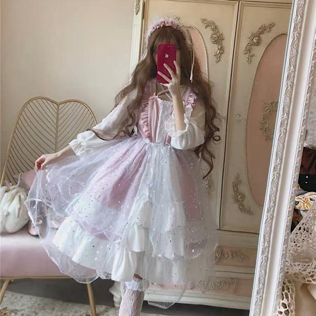 ゆめかわ ワンピース ゆめかわいい クラシカル ロリータワンピース 長袖 夢かわ 夢ワンピ Op Ttk 0480 Urubei 通販 Yahoo ショッピング