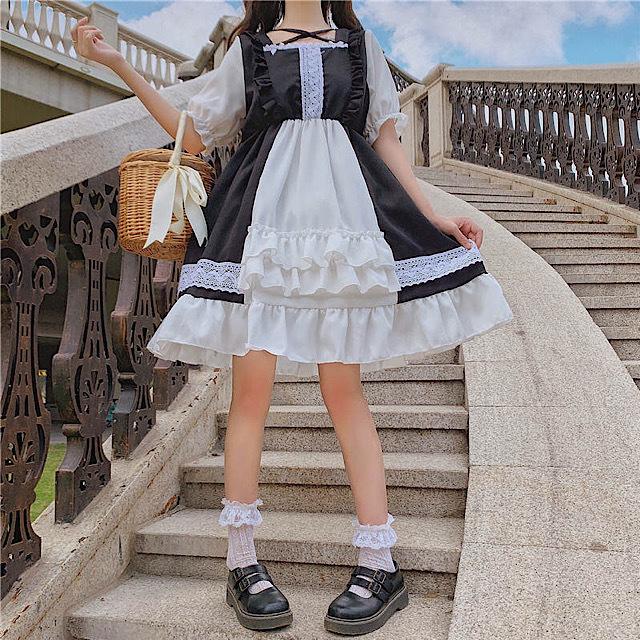 ゆめかわ ワンピース ゆめかわいい クラシカル ロリータワンピース 半袖 夢かわ 夢ワンピ Op Ttk 0481 Urubei 通販 Yahoo ショッピング