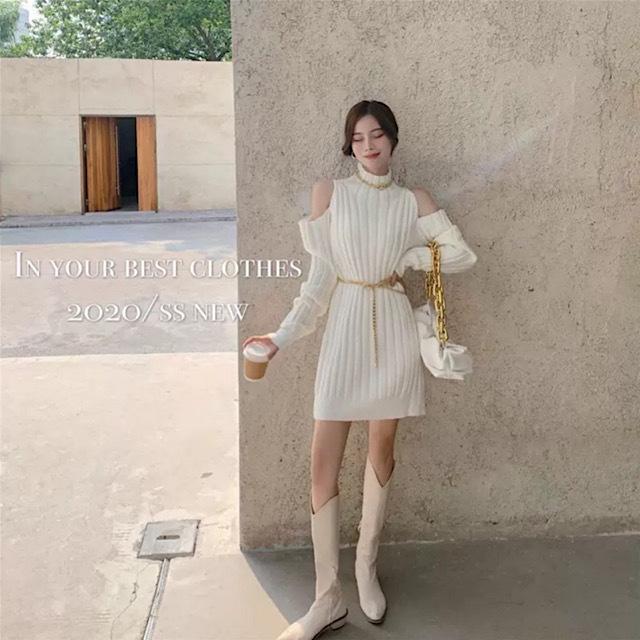 レディース オフショルダー ミニ丈 大人可愛い ニット ワンピース リブ編み スタイルアップ効果 セクシー 大人っぽコーデ 大人カジュアル キレセク Op Ttk 0661 Urubei 通販 Yahoo ショッピング