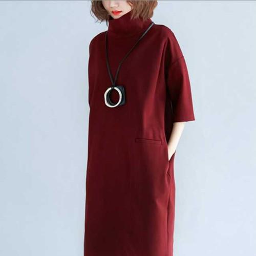 タートルネックワンピース 半袖 レディース タートルネック 半袖 ニット Op Ut 0197 Urubei 通販 Yahoo ショッピング