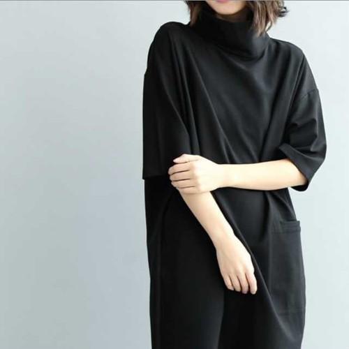 タートルネックワンピース 半袖 レディース タートルネック 半袖 ニット Op Ut 0197 Urubei 通販 Yahoo ショッピング