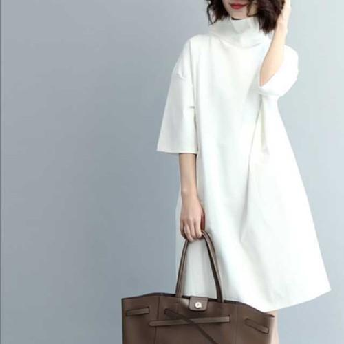 タートルネックワンピース 半袖 レディース タートルネック 半袖 ニット Op Ut 0197 Urubei 通販 Yahoo ショッピング