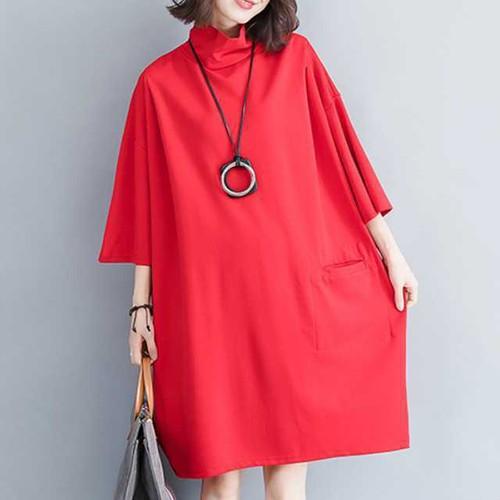 タートルネックワンピース 半袖 レディース タートルネック 半袖 ニット Op Ut 0197 Urubei 通販 Yahoo ショッピング