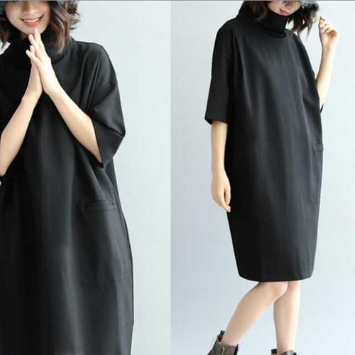 タートルネックワンピース 半袖 レディース タートルネック 半袖 ニット Op Ut 0197 Urubei 通販 Yahoo ショッピング