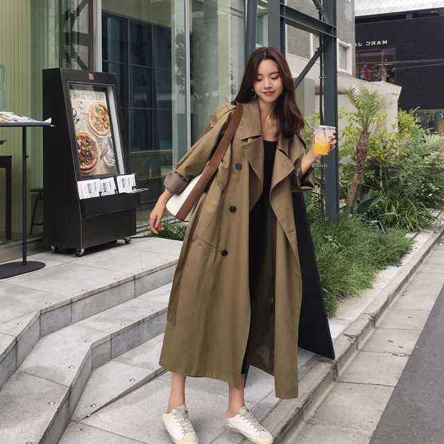 アウター トレンチコート レディース オーバーサイズ 大きいサイズ 超ロング ロングトレンチコート アウター 春 秋 全2色 キレセク Ot Kn 02 Urubei 通販 Yahoo ショッピング
